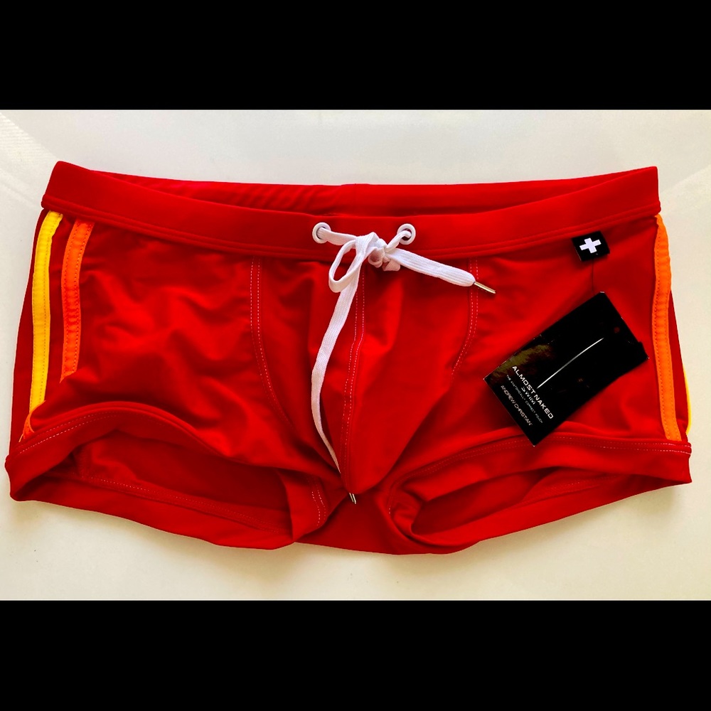 NWT Andrew Christian Medium Red Swimsuit